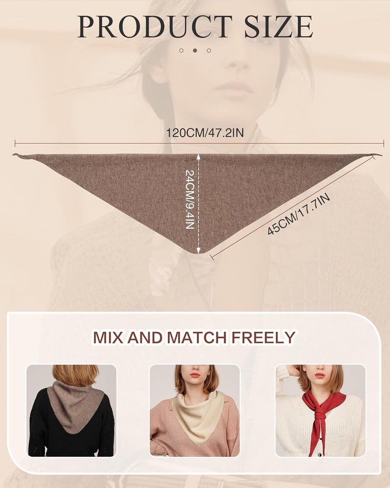 Molans Women Winter Knit Neck Scarf - Warm Crochet Triangle Scarf for Women Girls - Image 2